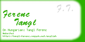 ferenc tangl business card